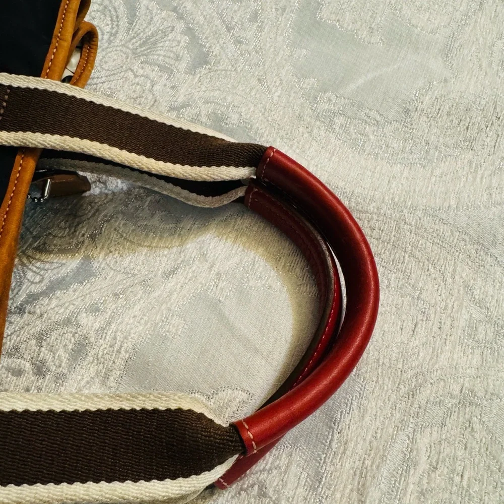 Coach Hampton Black Inside Out Tote with Red Handles and Red Logo Patch - Picture 9 of 15